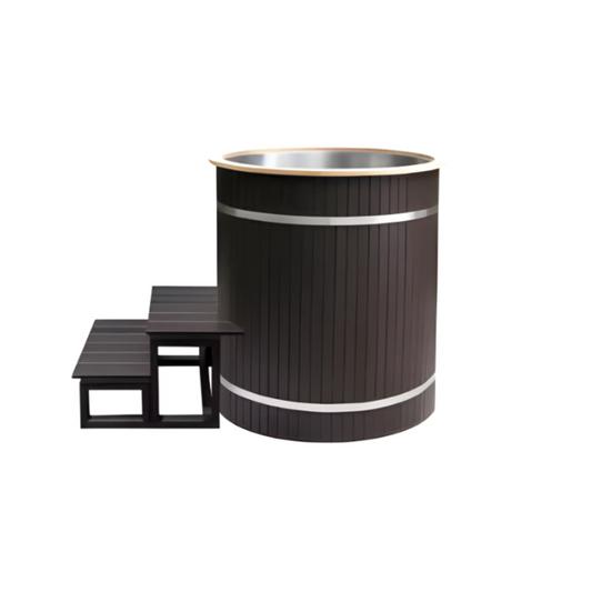 DeepSoak Circular Dark Wood Cold Tub