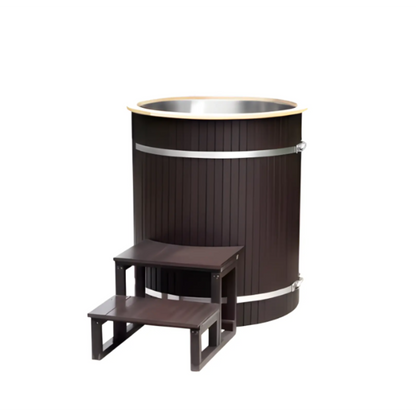 DeepSoak Circular Dark Wood Cold Tub